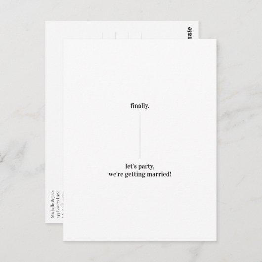 Carte Postale Fun Quirky Design Enregistrer la date Mise à jour  (Devant / Derrière)