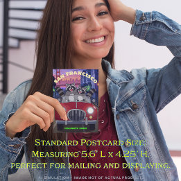 Carte Postale Fun Raccoons en Cabriolet Party Time San Francisco