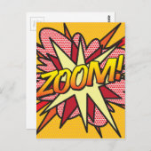 Carte Postale Fun Retro Comic Book Pop Art ZOOM (Devant / Derrière)