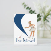 Carte Postale Fun Retro I've Moved Woman Nouveau P (Debout devant)