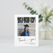 Carte Postale Fun Script Modern 4 Photo Graduation Merci (Debout devant)