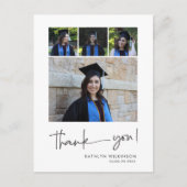 Carte Postale Fun Script Modern 4 Photo Graduation Merci (Devant)