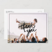 Carte Postale Fun Script moderne Photo Mariage Merci (Devant / Derrière)