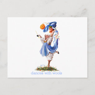 Carte Postale Fun Sheep Incognito Art "Danses Avec Laines"