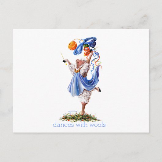 Carte Postale Fun Sheep Incognito Art "Danses Avec Laines" (Devant)