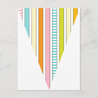 Carte Postale Fun Stripe and Polka Dot Colorful Flag Bunful Flag