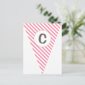 Carte Postale Fun Stripe Hot Pink Personnalisable Drapeau Buntin (Debout devant)