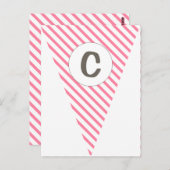 Carte Postale Fun Stripe Hot Pink Personnalisable Drapeau Buntin (Devant / Derrière)