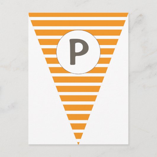 Carte Postale Fun Stripe Orange Personnalisable Drapeau Bunting (Devant)
