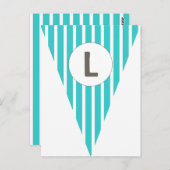Carte Postale Fun Stripe Turquoise Blanc Personnalisable Drapeau (Devant / Derrière)