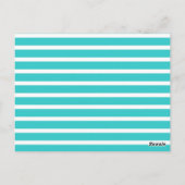 Carte Postale Fun Stripe Turquoise Blanc Personnalisable Drapeau (Dos)