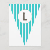 Carte Postale Fun Stripe Turquoise Blanc Personnalisable Drapeau (Devant)