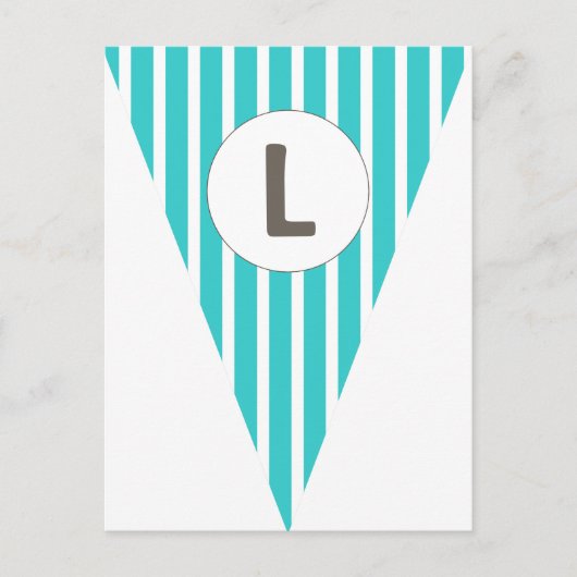 Carte Postale Fun Stripe Turquoise Blanc Personnalisable Drapeau (Devant)