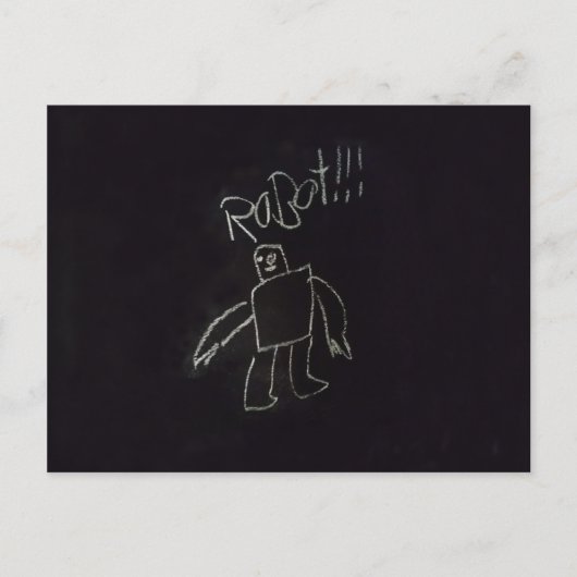 Carte Postale Fun time happy good calboard robot (Devant)