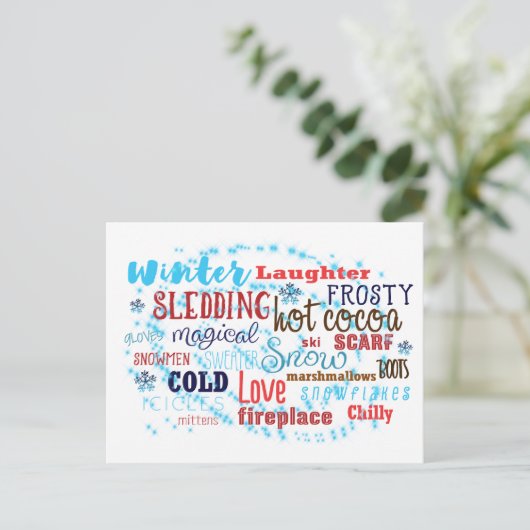Carte postale Fun Typocard Fun Words Winter Words (Debout devant)