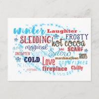 Carte postale Fun Typocard Fun Words Winter Words