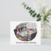 Carte Postale Funérailles de poulet amusantes Planification avec (Debout devant)