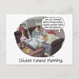 Carte Postale Funérailles de poulet amusantes Planification avec