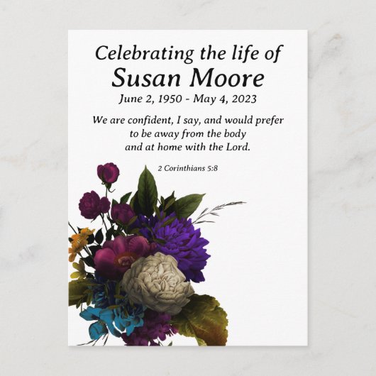 Carte Postale Funérailles Fleurales Sombres (Devant)