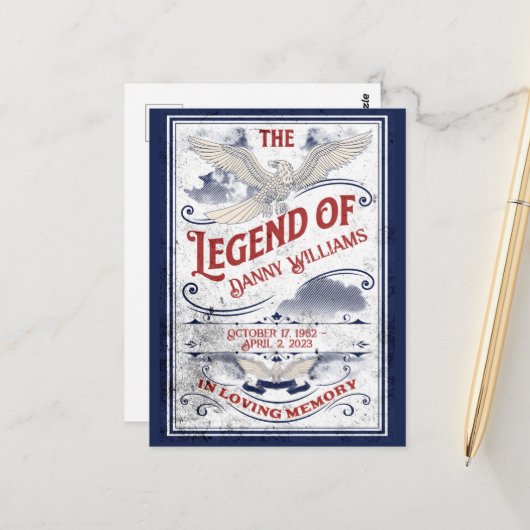 Carte Postale Funérailles patriotiques à la mémoire d'un vétéran (Devant/Arrière en situation)