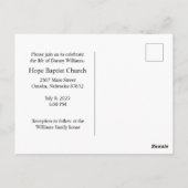 Carte Postale Funérailles patriotiques à la mémoire d'un vétéran (Dos)