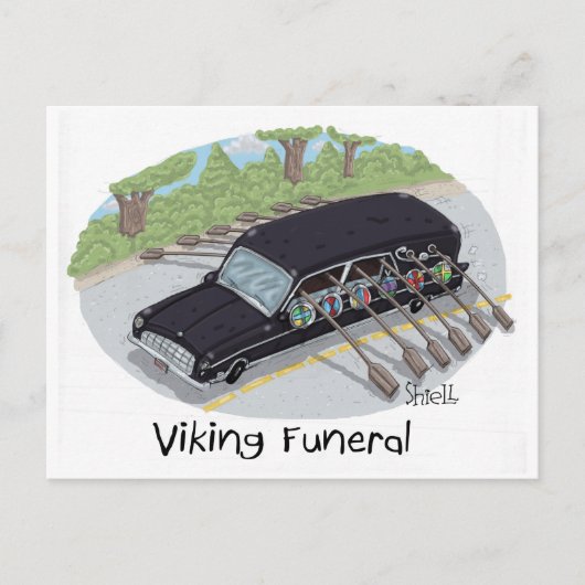 Carte Postale Funérailles viking. (Devant)