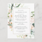 Carte postale funéraire de célébration de vie flor (Devant)