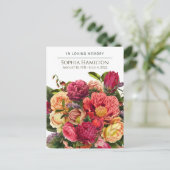 Carte postale funéraire florale à l'aquarelle sur (Debout devant)