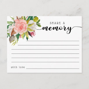 Carte Postale Funeral Share a Memory Condolences Card