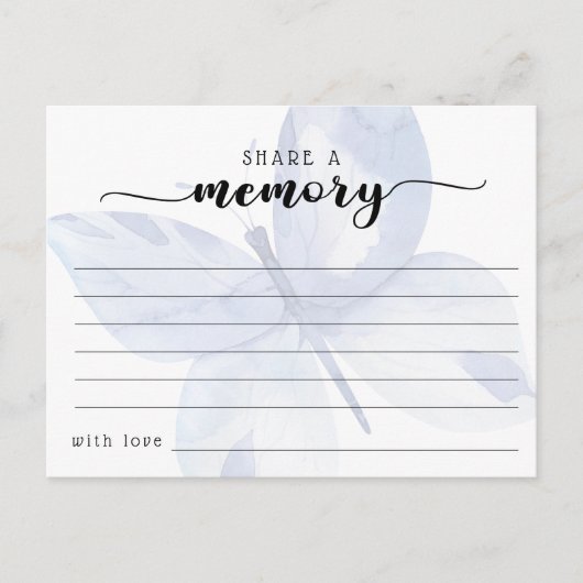 Carte Postale Funeral Share a Memory Condolences Card (Devant)