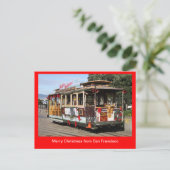 Carte postale, funiculaire de Noël, San Francisco (Debout devant)