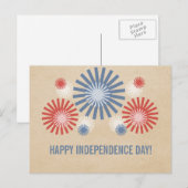 Carte postale Funky 4 juillet Fireworks (Devant / Derrière)