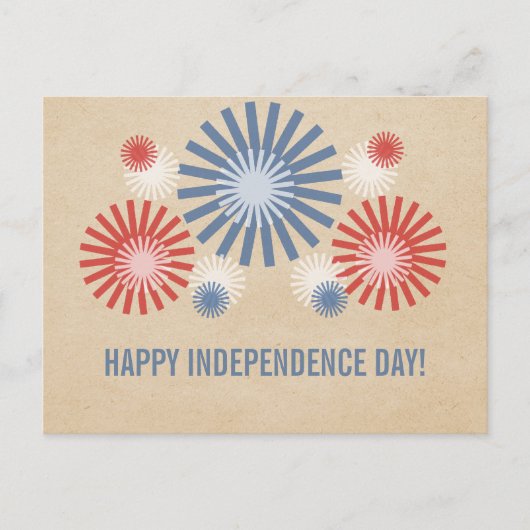 Carte postale Funky 4 juillet Fireworks (Devant)