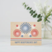 Carte postale Funky 4 juillet Fireworks & Stripes (Debout devant)