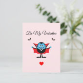 Carte Postale Funky Be My Valentine Cartoon Vampire Bat (Debout devant)