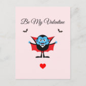 Carte Postale Funky Be My Valentine Cartoon Vampire Bat (Devant)