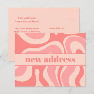 Carte Postale Funky Blush Swirl Nouvelle adresse