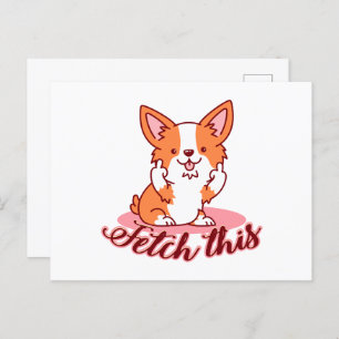 Carte Postale Funky Corgi Chien moyen Dog Extraire ceci