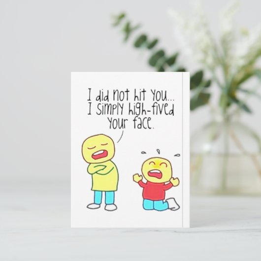 Carte Postale Funky Face High Five (Debout devant)