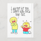 Carte Postale Funky Face High Five (Devant)