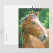 Carte Postale Funky Horse Circles Bulles Art Moderne (Devant / Derrière)