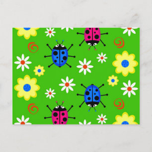 Carte Postale Funky Ladybugs