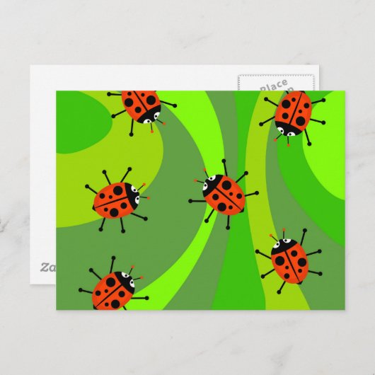 Carte Postale Funky Ladybugs (Devant / Derrière)