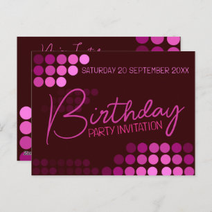 Carte Postale Funky Modern Pink Party Anniversaire