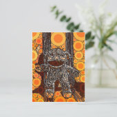Carte Postale Funky Orange Sock Monkey Circles Bubbles Pop Art (Debout devant)