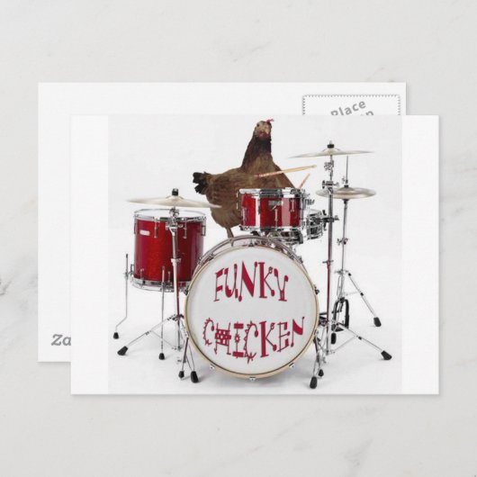 Carte Postale Funky poulet (Devant / Derrière)