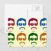 Carte Postale Funky Retro Mustache Man (Devant / Derrière)