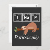 Carte Postale Funky Science Pun Chimie Sloth Nap Lover (Devant / Derrière)