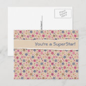 Carte Postale Funky Stars Beige Rose (Devant / Derrière)
