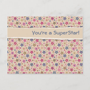 Carte Postale Funky Stars Beige Rose